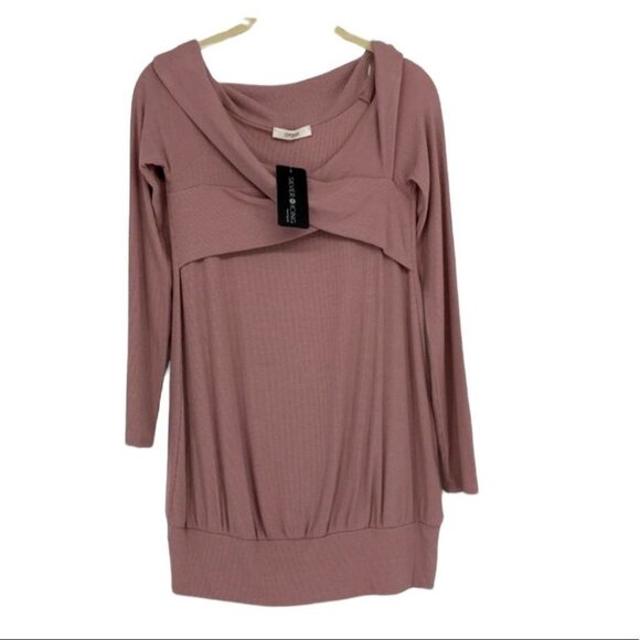 Cherish Fun and  flirty ribbed tunic rose taupe NWT - Picture 2 of 16